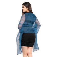 FYNITE Sheer Organza Shawls and Wraps for Women 79"x21" Inches Dark Teal