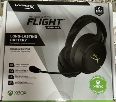 HyperX CloudX Flight Wireless Over the Ear Gaming Headset - HX-HSCFX-BK/WW