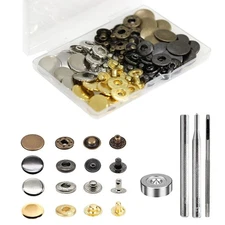 BetterJonny 24 Sets 20mm Heavy Duty Metal Leather Snap Fasteners Kit Buttons