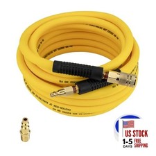 Hybrid Air Hose Air Compressor Hose with 1/4'' Brass Male Fittings 3/8" x 25 FT