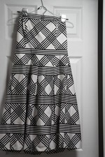 White House Black Market Strapless Dress Black & Off-White Sz 6