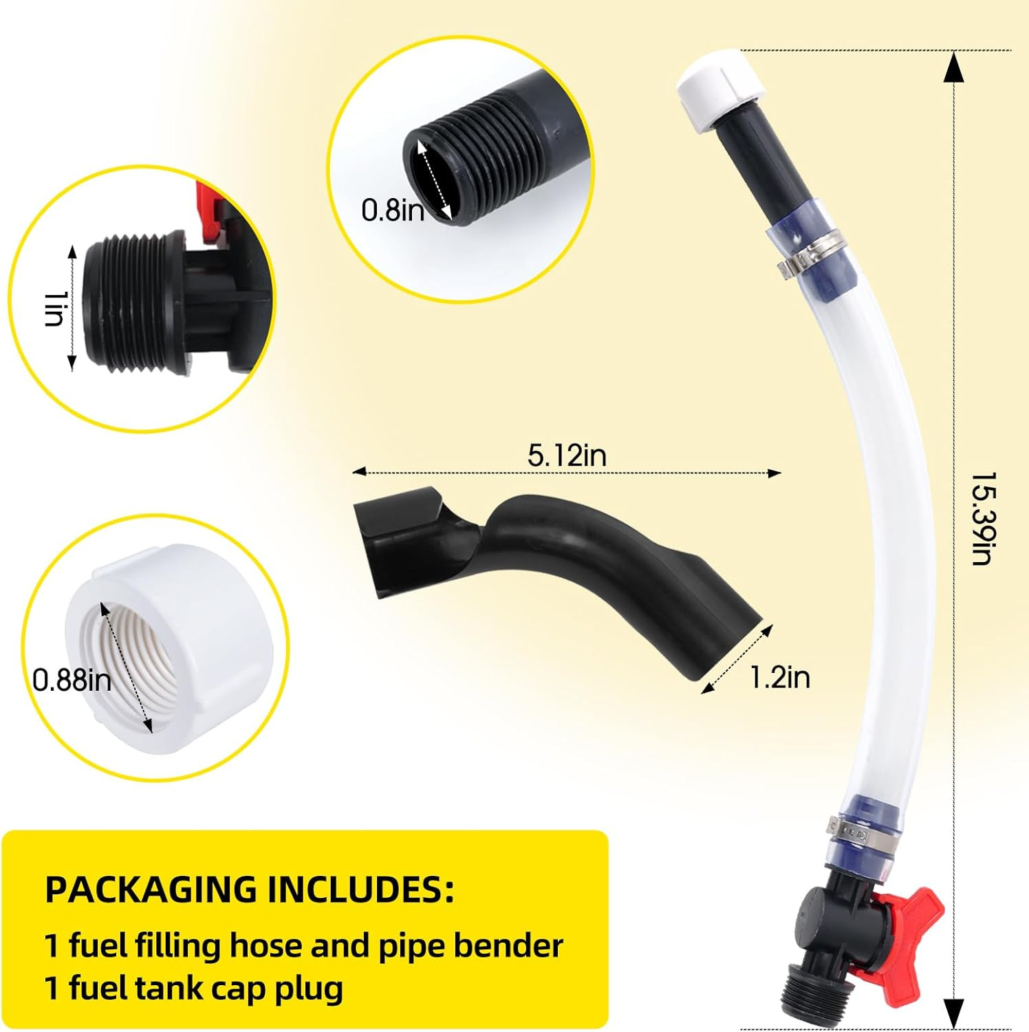 gas Cans, Racing Fuel Jug Hose, Fuel Filler Jug Hosewith Ball 3044 Valve Shut Ho