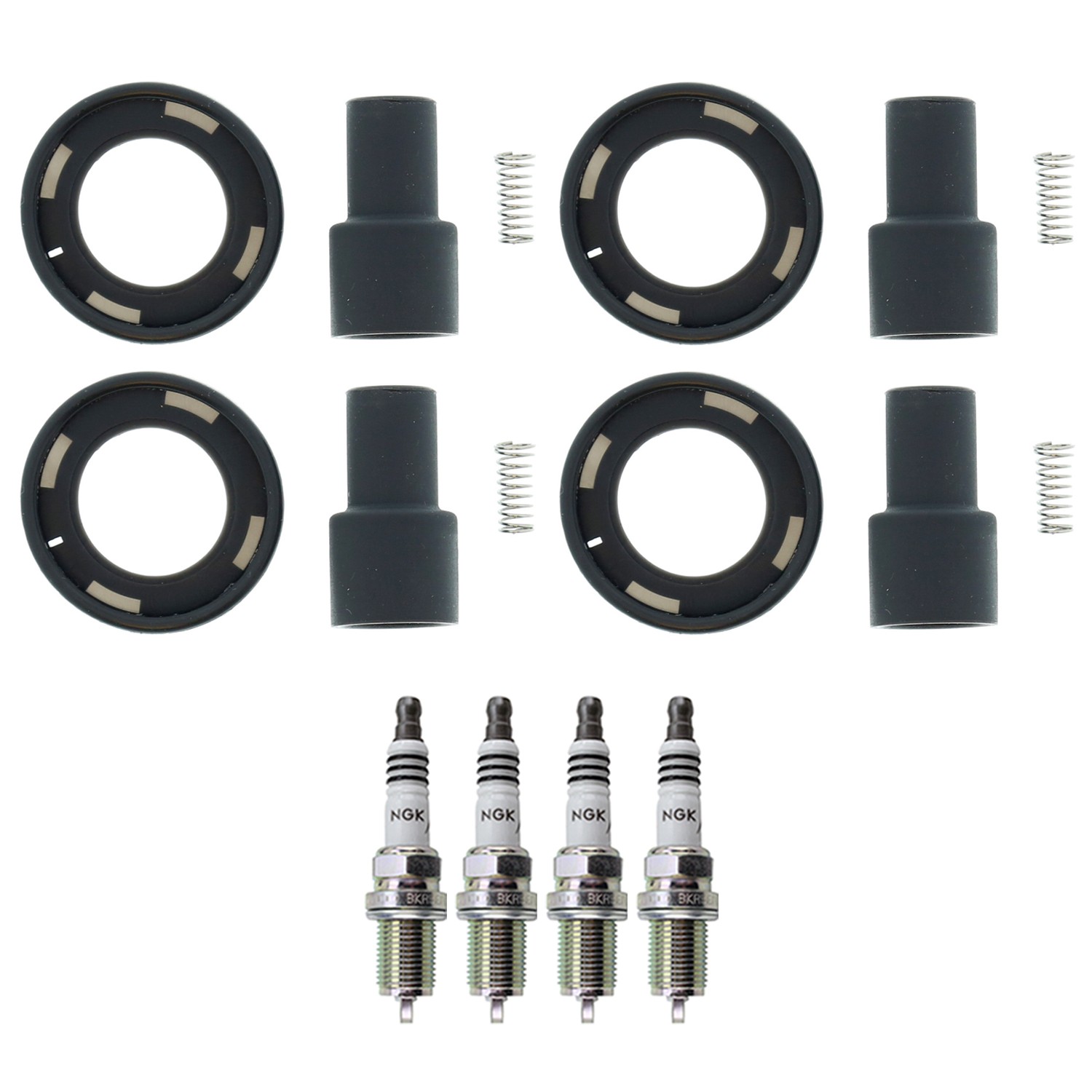 NGK 4 Iridium IX Spark Plugs  Denso Coil Boots Kit for Celica Corolla Matrix L4