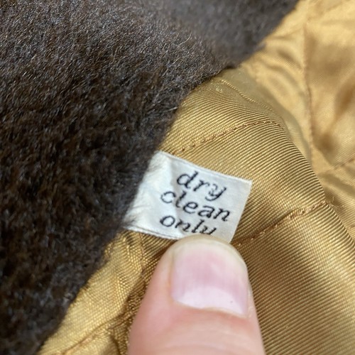 Vintage Pendleton Jacket Brown Plaid Wool USA 50s Car Coat Large Faux Fur Collar - Picture 21 of 23