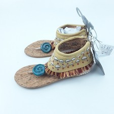 Disney Moana Costume Shoes Size US 13/1 Seashell Print Back Zip For Kids Age 3