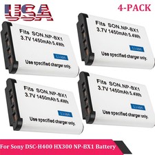 New 4pcak NP-BX1 Battery For Sony DSC-H400 HX300 HX400 HX50 HX60 HX80 HX90 RX100