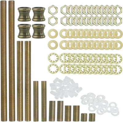 BRAND: ASJEUMT 136 Pieces All Thread Lamp Pipe Rod Repair Hardware Parts Kit Bronze