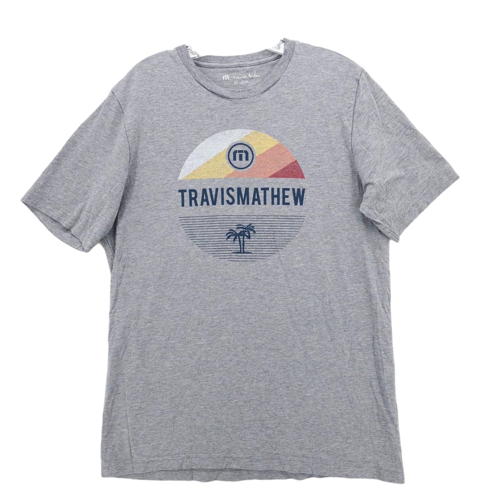 TRAVIS MATHEW Graphic 100% Pima Cotton Crewneck T-Shirt Heather Gray Mens MEDIUM