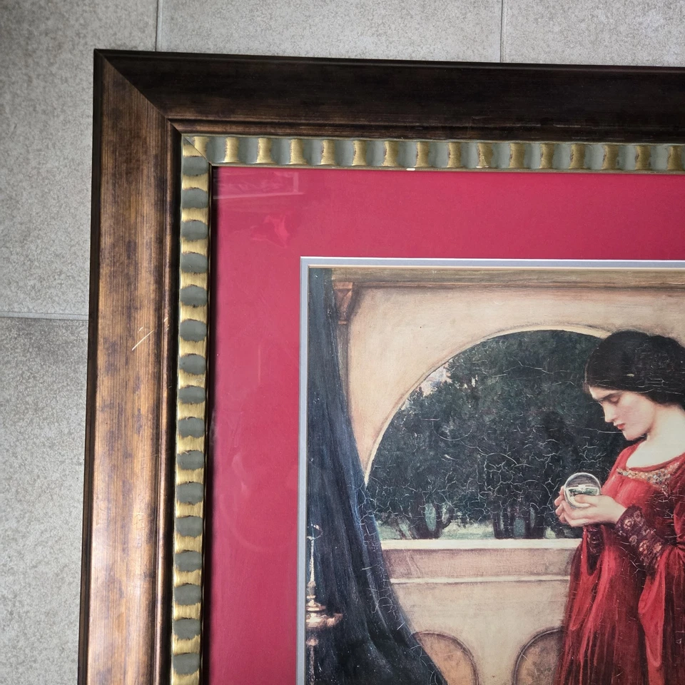 Arte emoldurada The Crystal Ball por John William Waterhouse tamanho 33x43" - Imagem 4 de 4