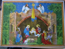 Krippe. Weihnachtskrippe. Stall. Jesu Geburt. Weihnachtsdekoration. Weihnachten.