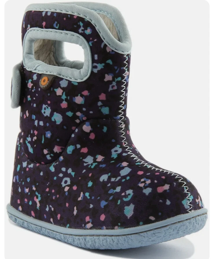 Bogs Baby Little Trekkers Girls Printed Waterproof Boots in Purple