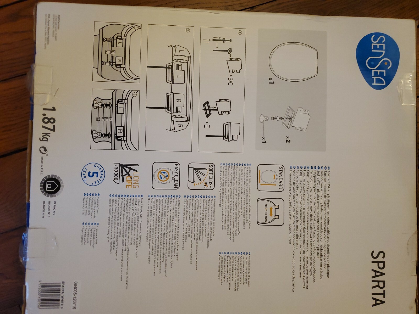 Abattant WC thermodurcissable blanc avec charnières plastique standard - 2