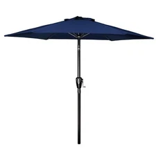 7.5ft Patio Umbrella Outdoor Market Yard Umbrella 6 Sturdy Ribs Dark Blue