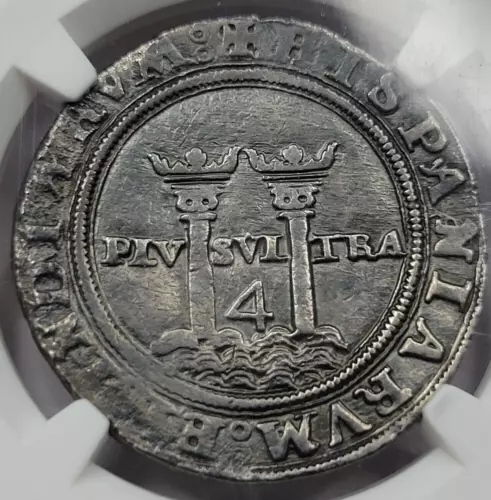 1542-48 Mexico Cob 4 Reales NGC AU "CHAROLUS" Variety Carlos & Joanna *G946
