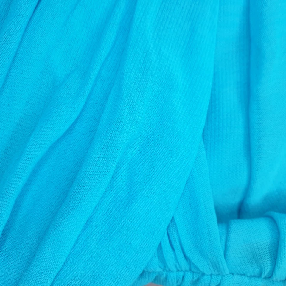 Jane Norman Vintage Y2K Ruched Mesh Strapless Tube Dress Size 10 Mini Blue 00s - Image 4 of 4