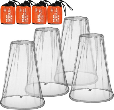 New 4 Pack Mosquito Net Mesh for Head Face Neck Fly Netting Hood from Bugs Gn