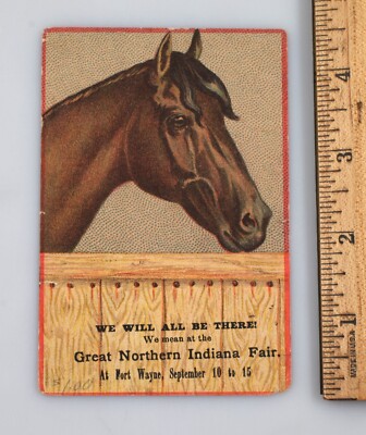 Vintage Great Northern Indiana Fair Trade Card Fort Wayne Horse Cover c. 1900