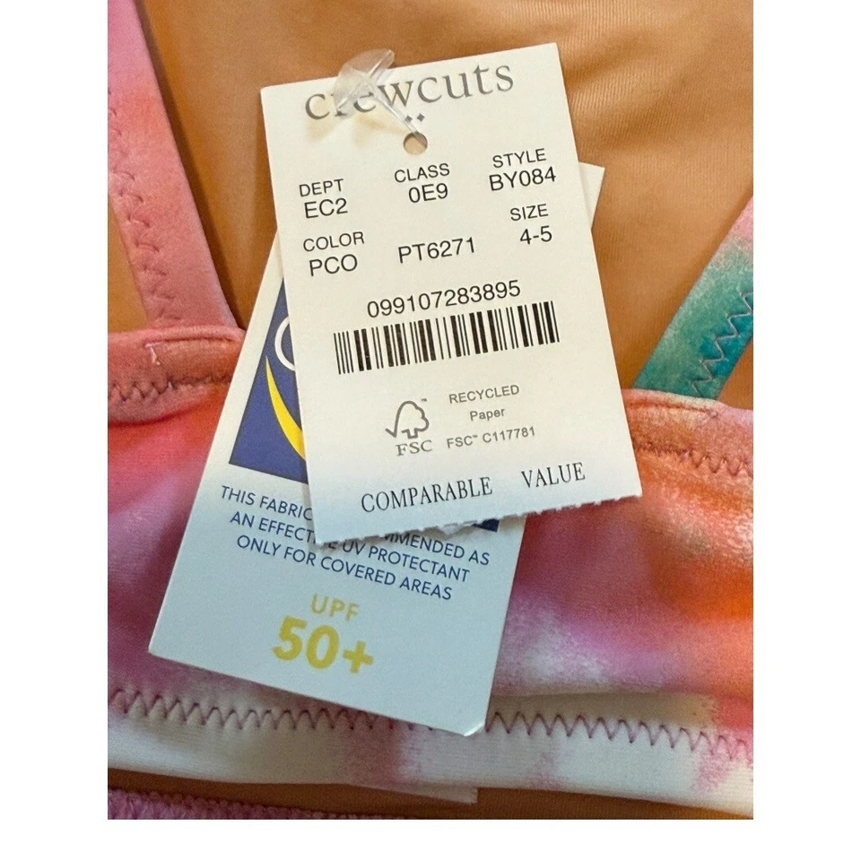 Top de natación Crewcuts Tie Dye UPF 50+ protección solar playa piscina verano talla 4-5 Foto 3 de 4