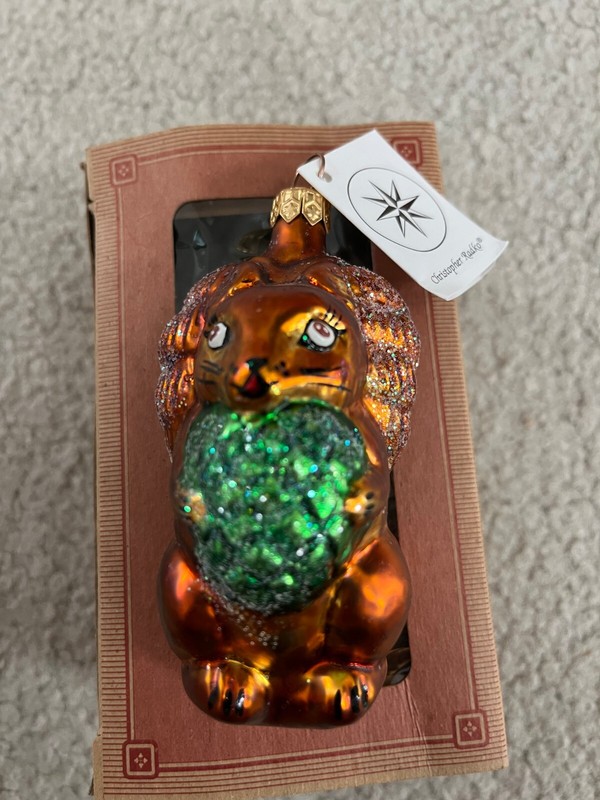 Christopher Radko Squirrel with Nut Ornament