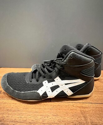 Asics Matflex 7 Wrestling Shoes Mens Size 8.5 Black Gum Sole Sneakers 1081A051