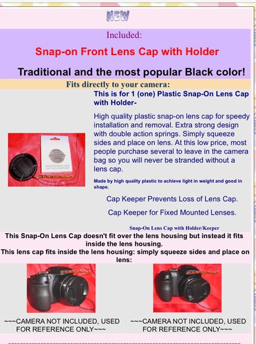 FRONT SNAP ON LENS CAP TO KODAK CAMERA Z650 Z710 Z740 ZD710 EASYSHARE + HOLDER  - Picture 8 of 13