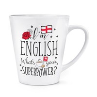 Ich Bin Englisch Was Ist Deine Superkraft 12Oz Latte Becher - England Rugby