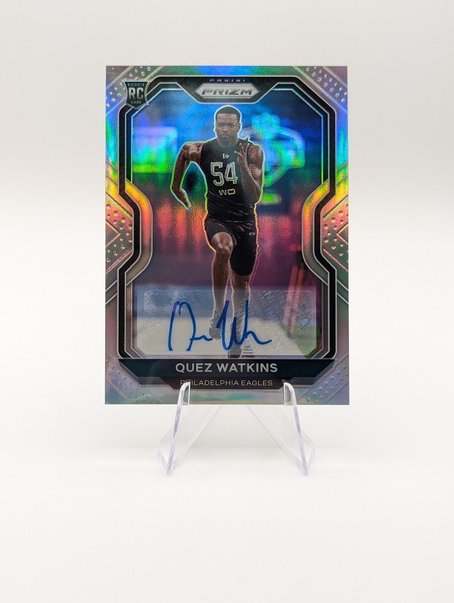 Quez Watkins 2020 Panini Prizm RC Auto Silver Prizm #344 Eagles