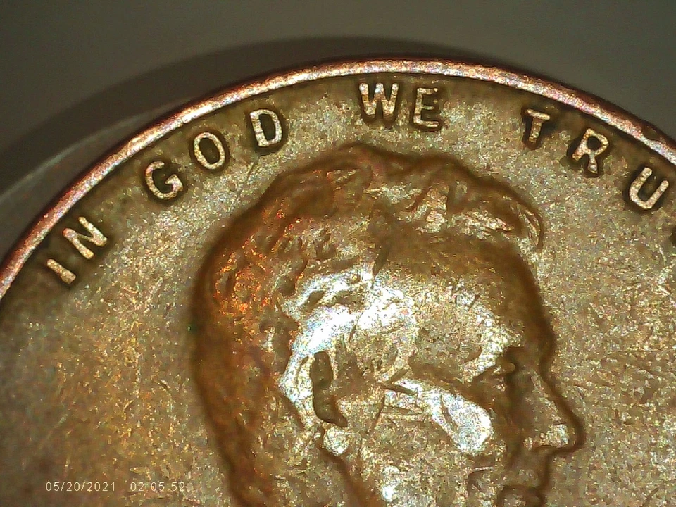 1950-P Lincoln Wheat Penny DDO Doubled Die Obverse L on rim Die chip 3.11g Rare! - Image 2 of 4