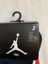 Nike Air Jordan Kids 3 Pair Crew Socks 7c-10c Embroidered Jumpman RJ0010-R78 SH