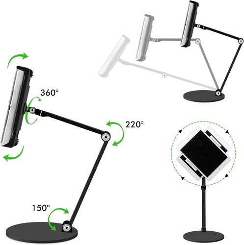 Premium Aluminum Tablet Stand - Adjustable & Rotating, Fits 4.5-13 Inch Devices - Picture 5 of 9