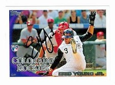 Eric Young Jr. autographed baseball card (Colorado Rockies) 2010 Topps #51