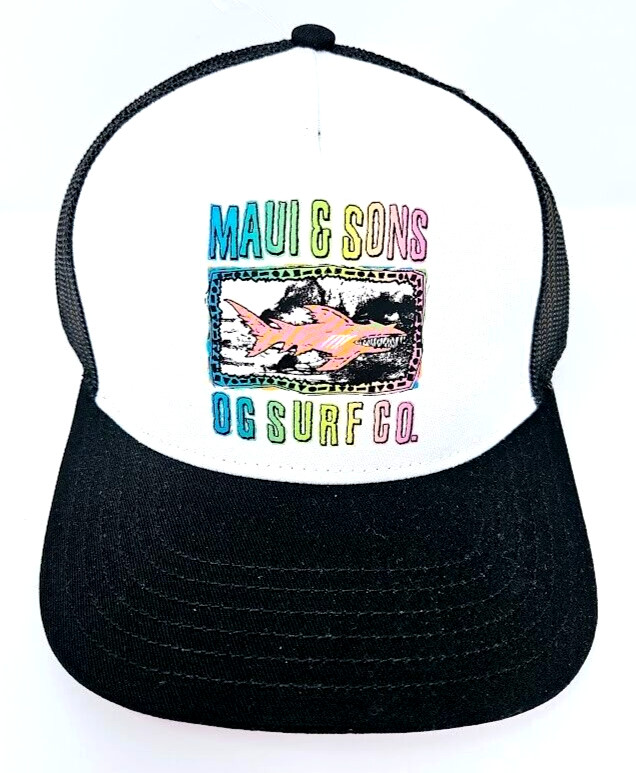 Maui Sons Shark Trucker Retro Snapback Cap Adjustable Truck Hat New image 4