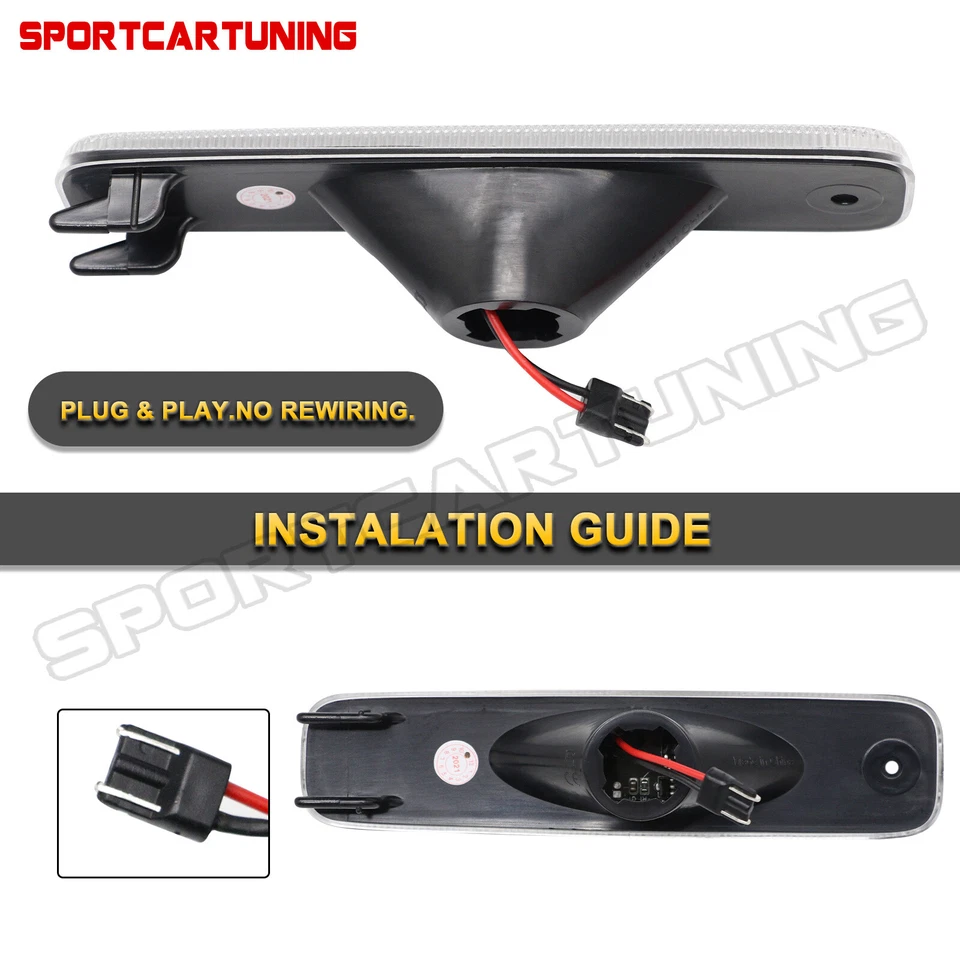 For 1994-1999 Toyota Celica Amber LED Front Bumper Side Marker Signal Light Lamp - Image 4 of 4