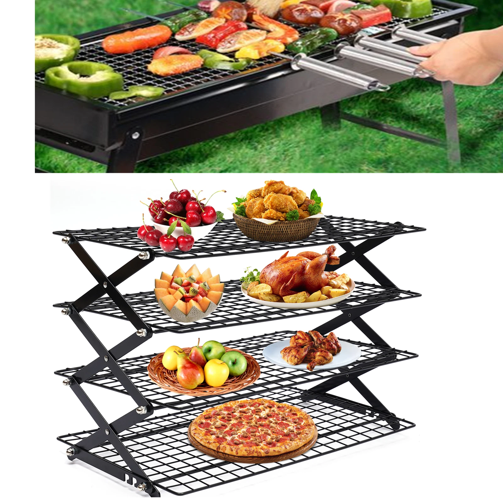 4 Tier Collapsible Cooling Rack Baking Cookie Rack Stackable Cooling Bakeware US
Opens in a new wind