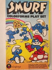Vintage 1981 Colorforms Smurf Play Set - Nearly Complete