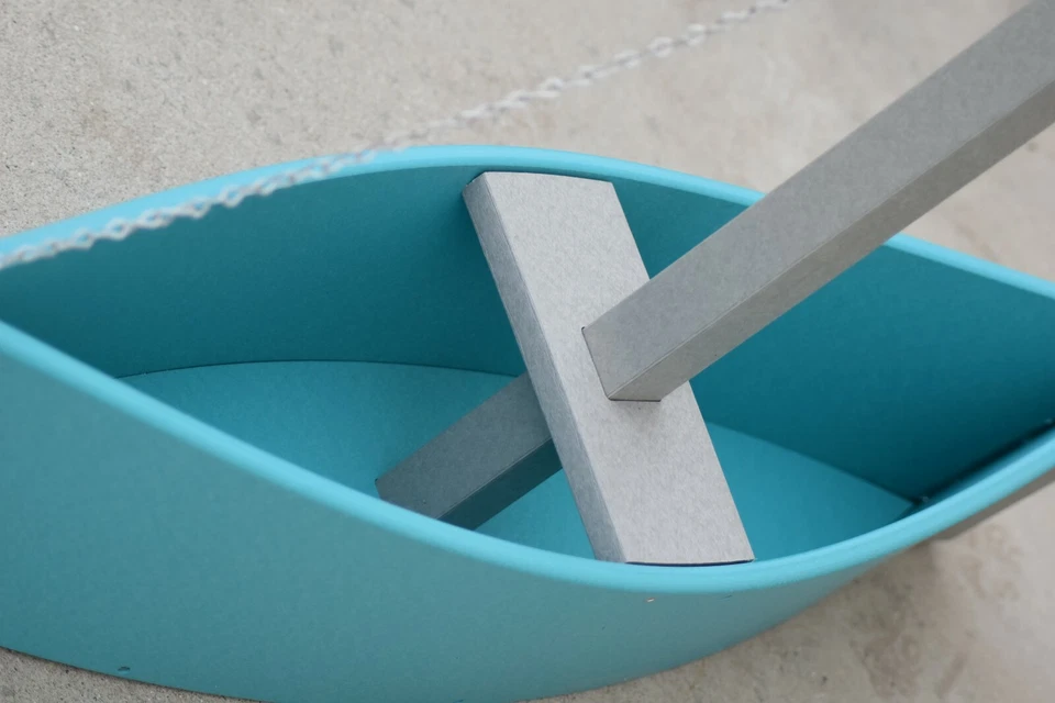 Maceta decorativa de 3 pies para velero de polietileno (plantador de flores para barco) Foto 2 de 4