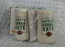 Gartner Studio FOOTBALL Salt & Pepper Shakers Haters Gonna HATE New Gift Idea