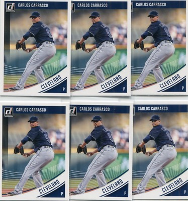 LOT (8) 2018 DONRUSS CARLOS CARRASCO CLEVELAND INDIANS - 311