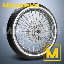 21X2.15 FAT DIAMOND SPOKE WHEEL 52 STAINLESS HARLEY SOFTAIL SPORTSTER DYNA FRONT