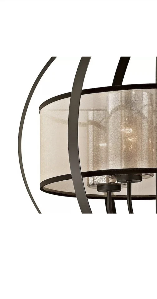 **EXCELENTE** Lámpara de araña en bronce frotado con aceite incandescente cuatro luces, 24 pulgadas Foto 2 de 4