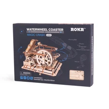 Robotime Wooden Model Waterwheel Marble Run Set Featuring Build Intricate System