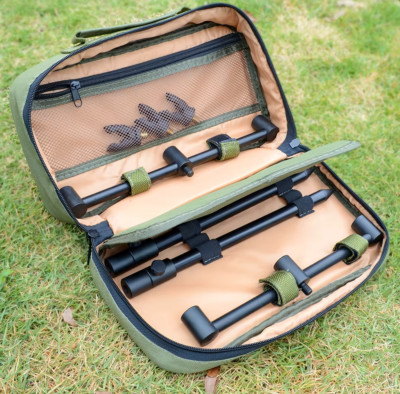 Rod Pod 3 Ruten mit Buzz Bar und Banksticks Rutenhalter  HIRISI komplett Set