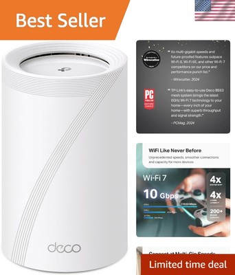 Tri-Band WiFi 7 BE10000 Whole Home Mesh System Deco BE63 | 6-Stream 10 Gbps |..
