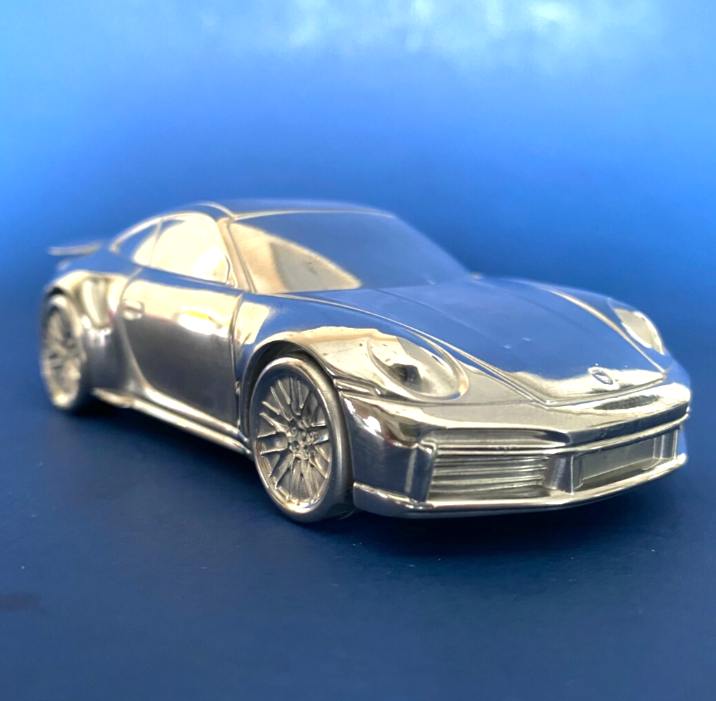 Authentic Porsche 911 Turbo 992 Aluminum Billet Paperweight
