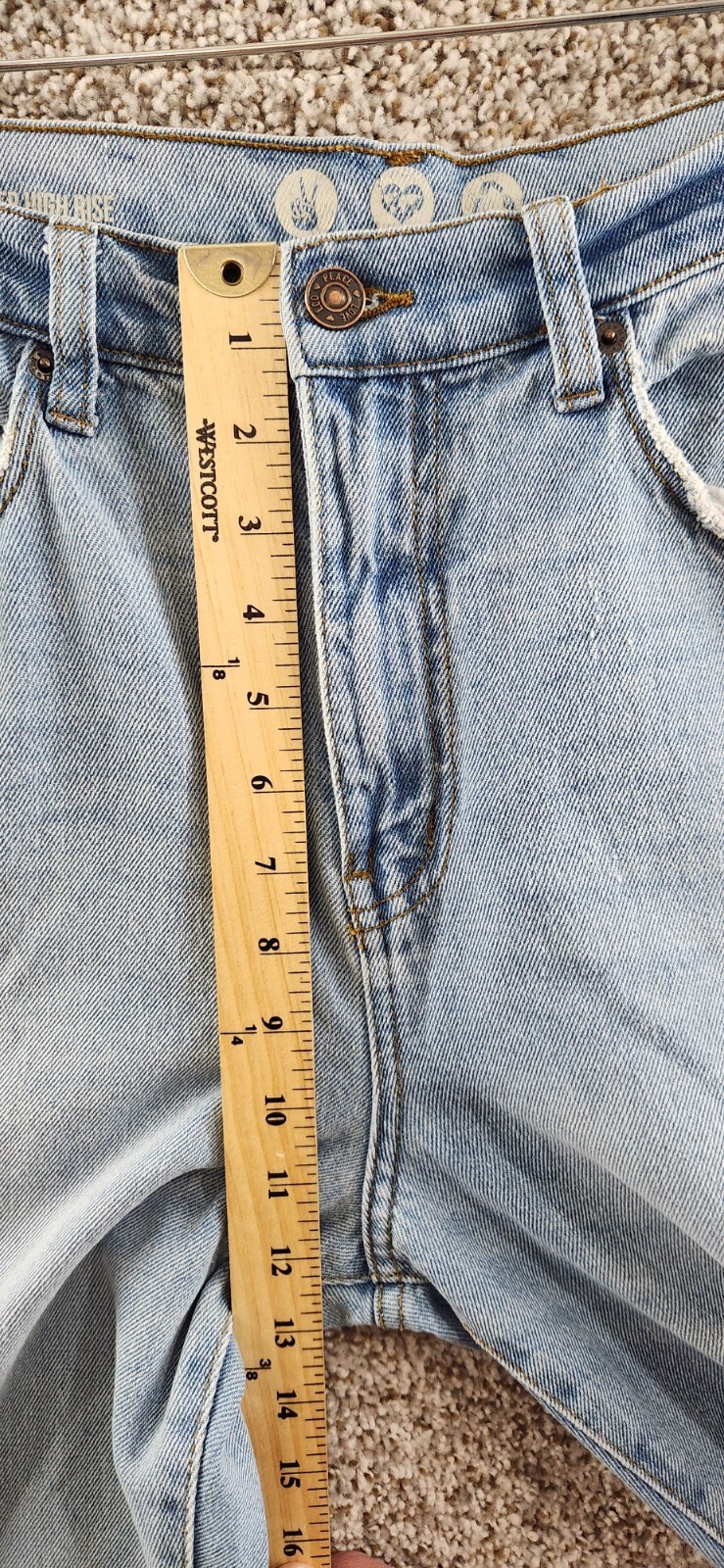 Rewash Super High Rise Jeans Blue Denim Sraight Leg Distressed Juniors Size 9