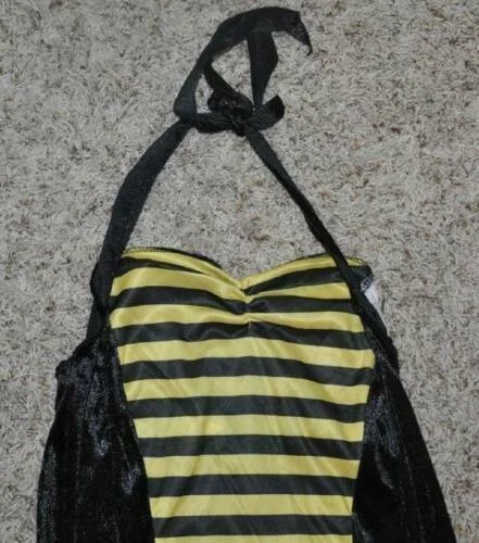 Disfraz de Abejorro Halloween 8/10 Amarillo Negro 3 Piezas Vestido Alas Fiesta Mujer Foto 3 de 4