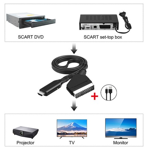 Cable convertidor SCART a HDMI HDMI HDMI a SCART 1080P adaptador de conversión plomo caliente ~ - Imagen 10 de 22
