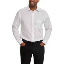Kirkland Signature Men  s Tailored Fit Dress Shirt, White, 15-15.5 34/35