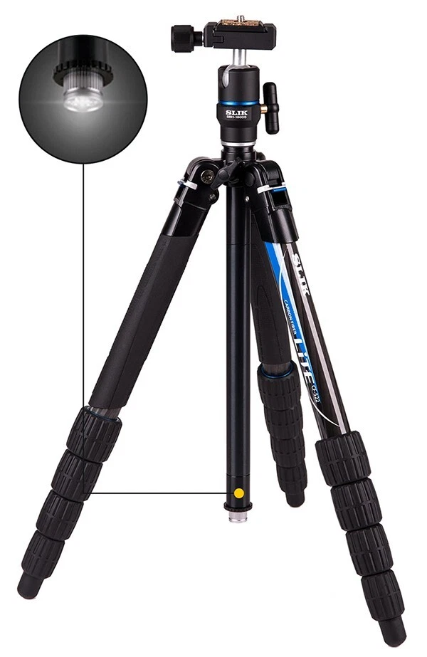 Slik Lite CF-522 Carbon Fibre Travel Tripod + SBH 180 DS Head  (UK Stock)   BNIB - Image 2 of 4