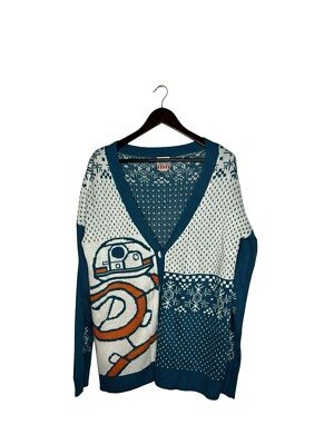 Junk Food Star Wars Sweater Womens XXL  BB8 Droid Cardigan Ugly Christmas Knit